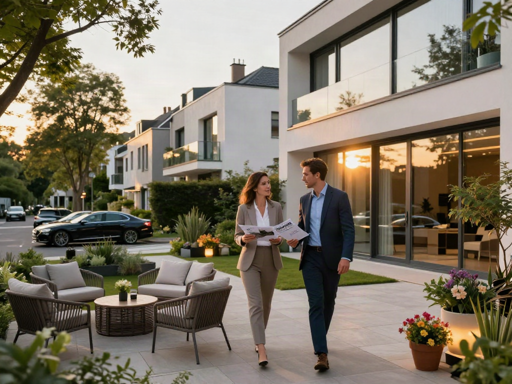 Professioneller Immobilienmakler präsentiert Eigentum in Frankfurt - Bester Immobilienmakler Frankfurt